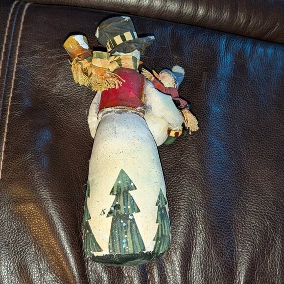 *3 FOR $9* Stuffed weighted Snowman with Baby Handmade Painted Figurine Decor - Picture 3 of 3